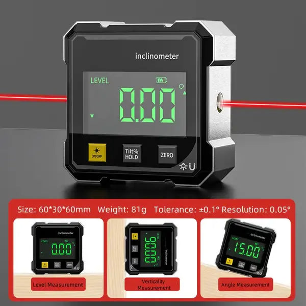 WORKTOP – 4-side digital angle gauge with laser
